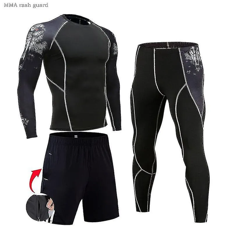 Men's Compression Sportswear Suits Gym Tights Training Clothes Workout