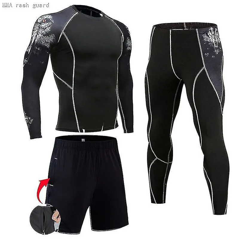 Men's Compression Sportswear Suits Gym Tights Training Clothes Workout