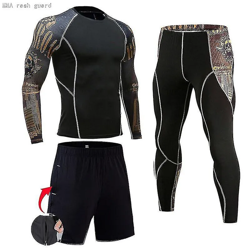 Men's Compression Sportswear Suits Gym Tights Training Clothes Workout