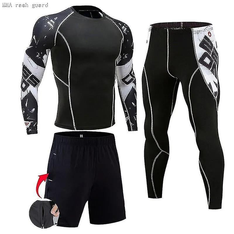 Men's Compression Sportswear Suits Gym Tights Training Clothes Workout