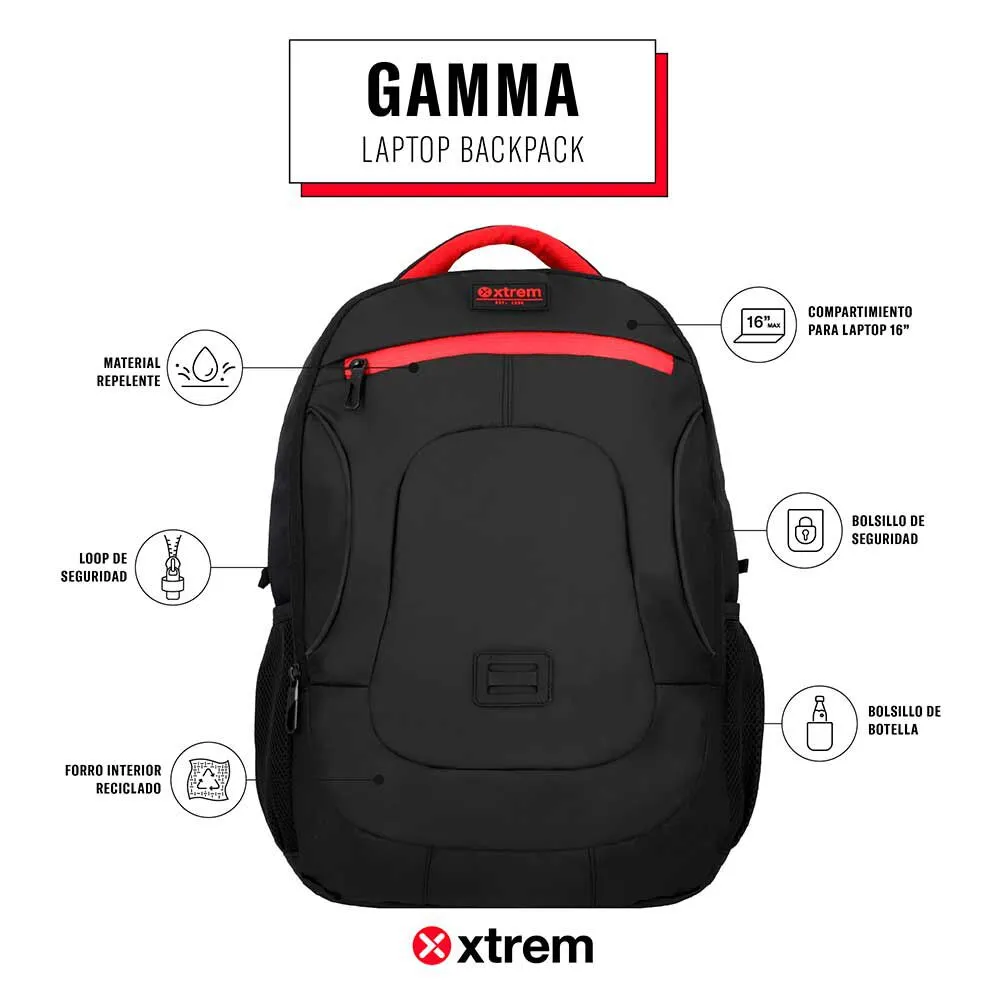 Mochila Notebook Xtrem Gamma 5XT Negro/Rojo 16"