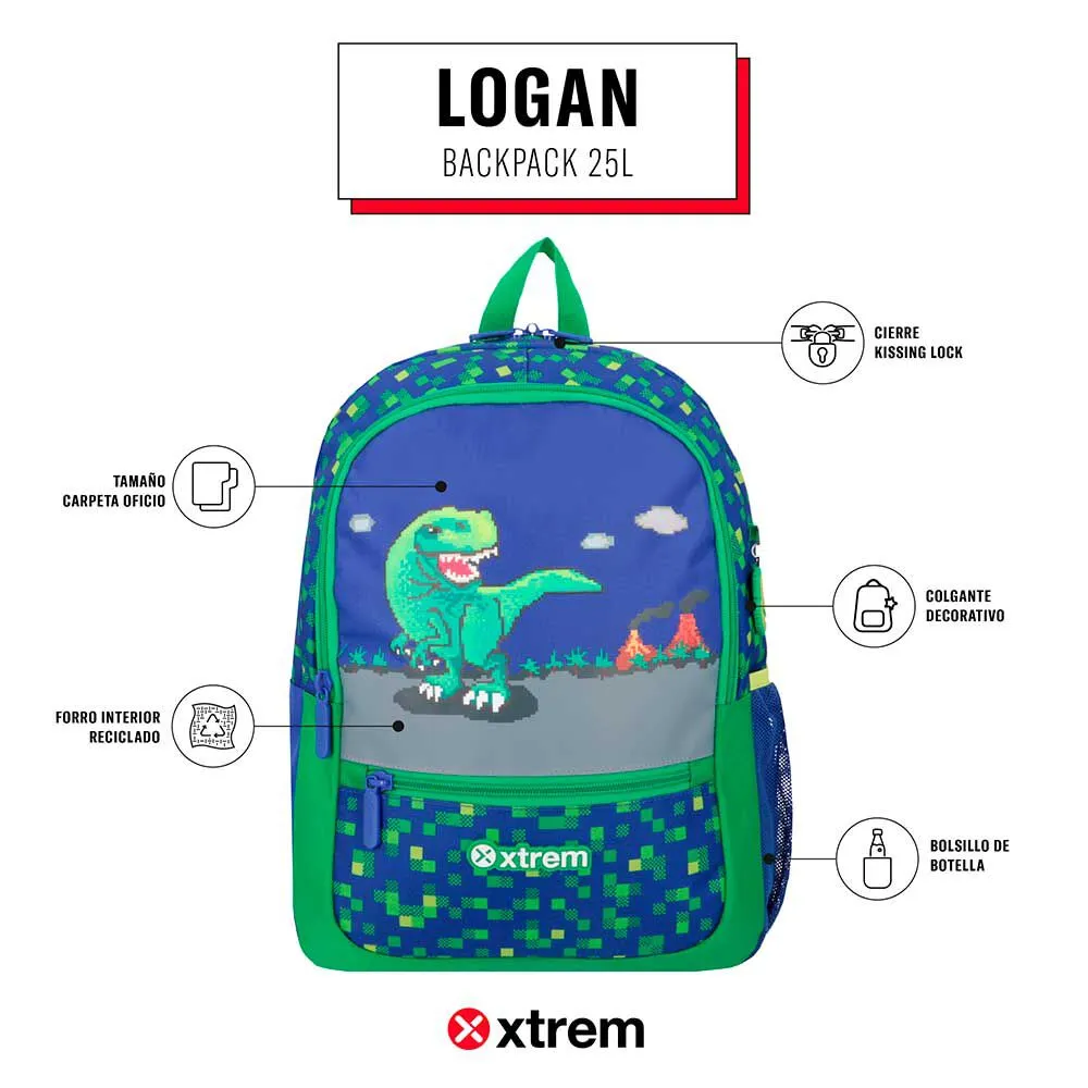 Mochila Xtrem Logan 5XT Dino Azul