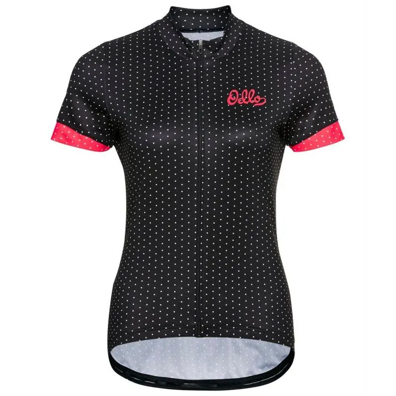 Odlo Collar Full Zip Essential (negro - rosa) maillot de ciclismo para mujer