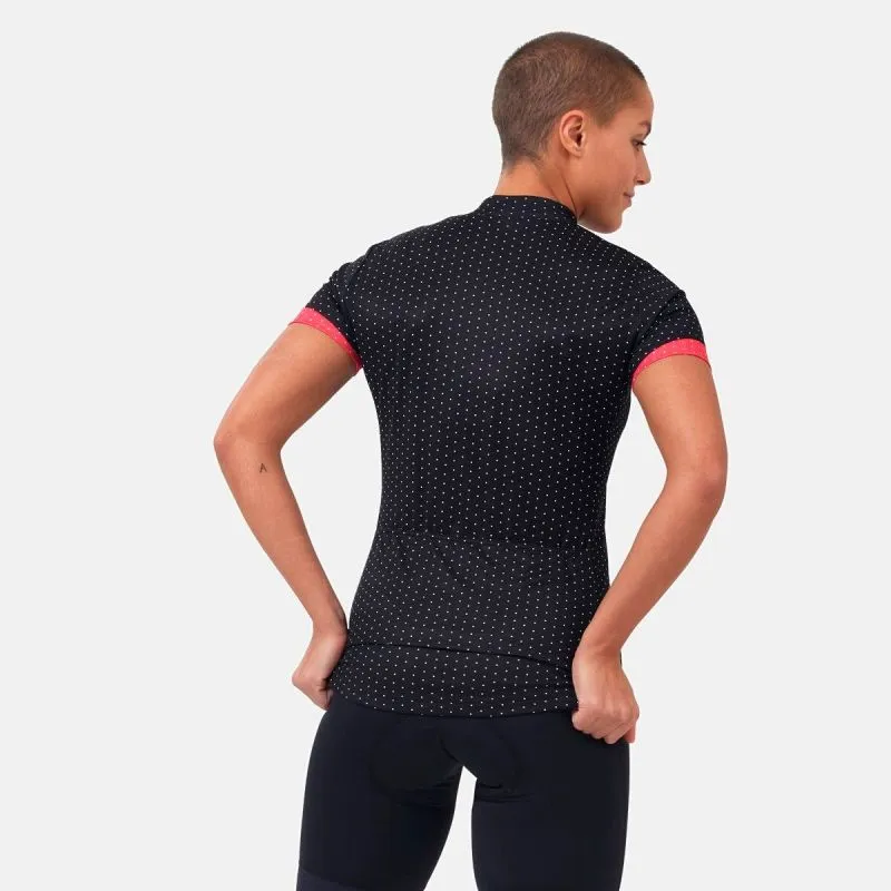 Odlo Collar Full Zip Essential (negro - rosa) maillot de ciclismo para mujer