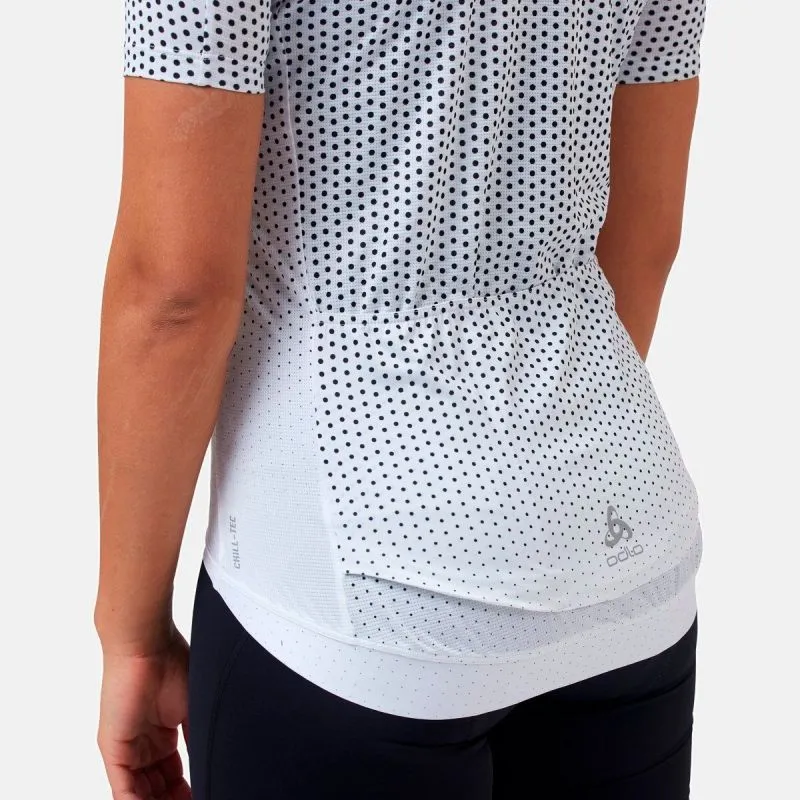 Odlo Collar Full Zip Zeroweig (blanco - negro) maillot de ciclismo para mujer