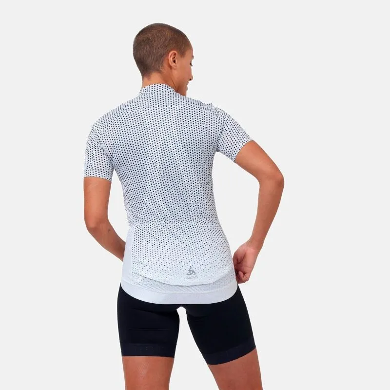 Odlo Collar Full Zip Zeroweig (blanco - negro) maillot de ciclismo para mujer