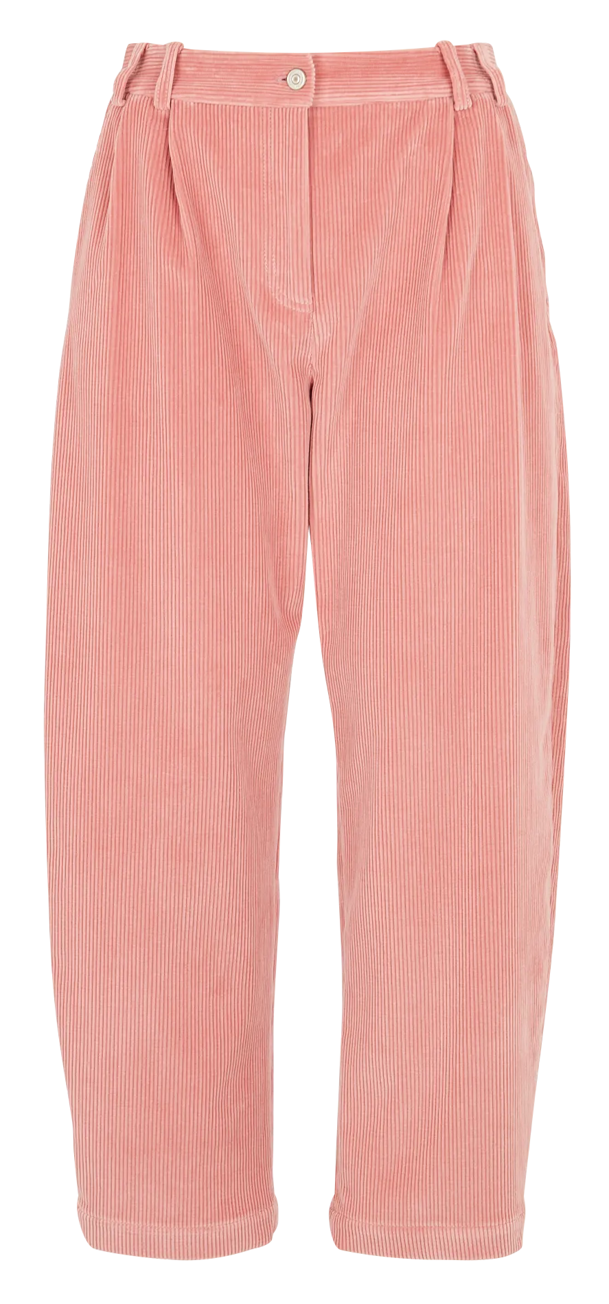 Pantalón ancho de canalé de algodón en rosa