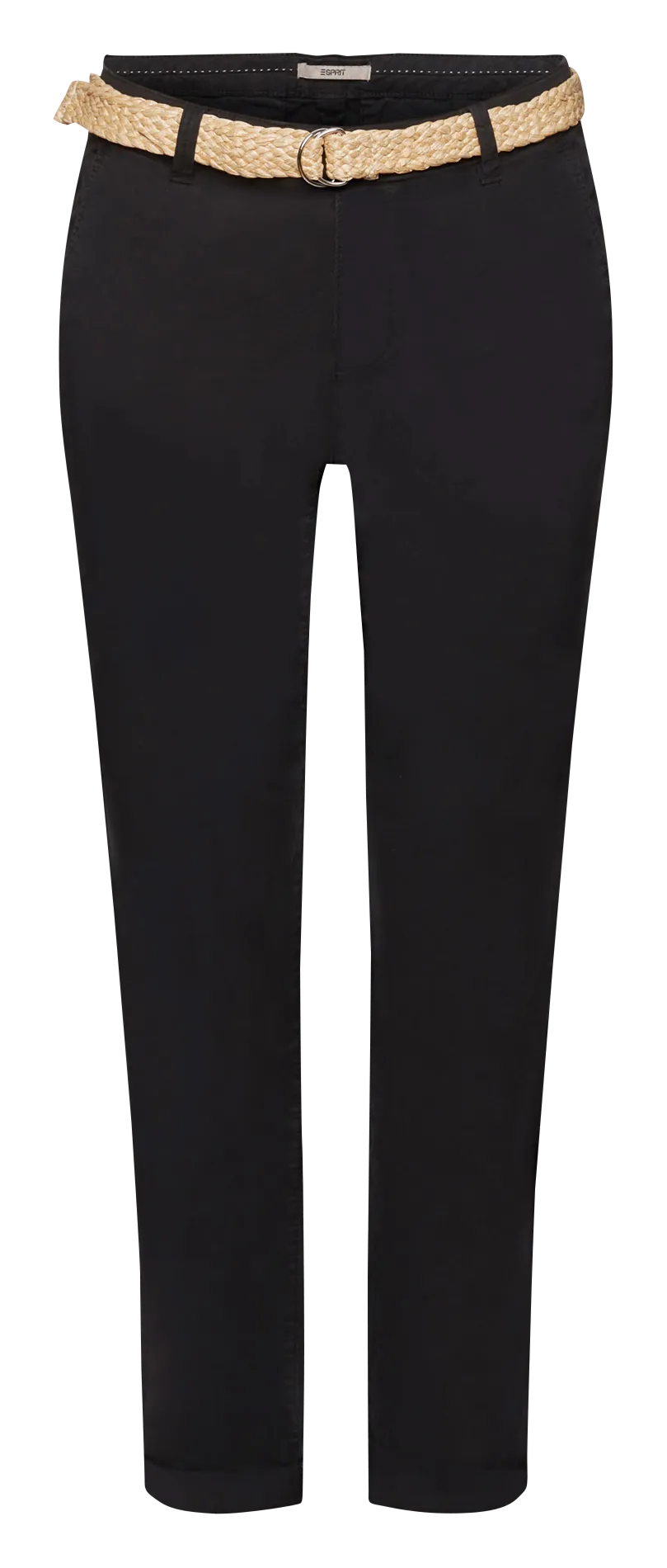 Pantalón chino de algodón elástico en negro