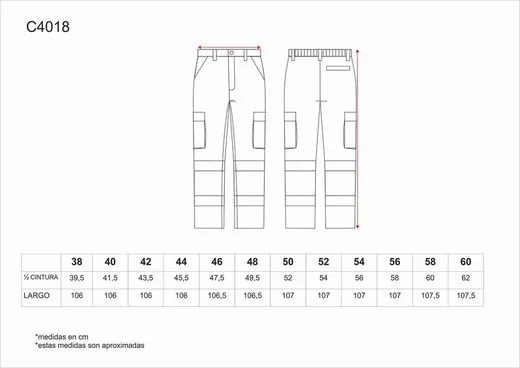 Pantalón con 2 cintas de alta visibilidad Verde Oscuro / Naranja