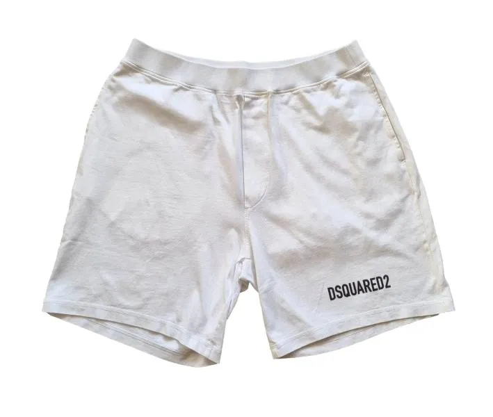 Pantalón corto de hombre DSQUARED2 S74MU0645 blanco-negro