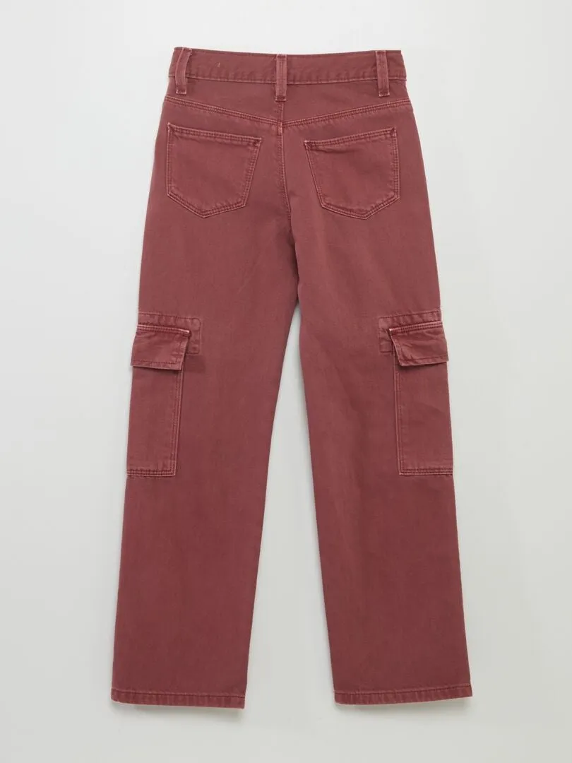 Pantalón de sarga con bolsillos con solapa - ROSA