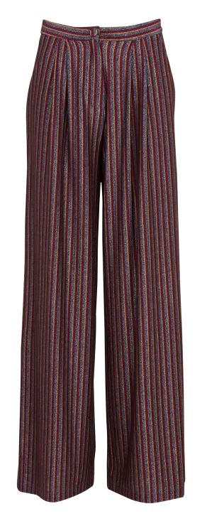 PATRICE - Pantalón ancho con efecto metalizado en multicolor