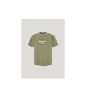 Pepe Jeans Camiseta logo estampado fit regular Hombre safari green