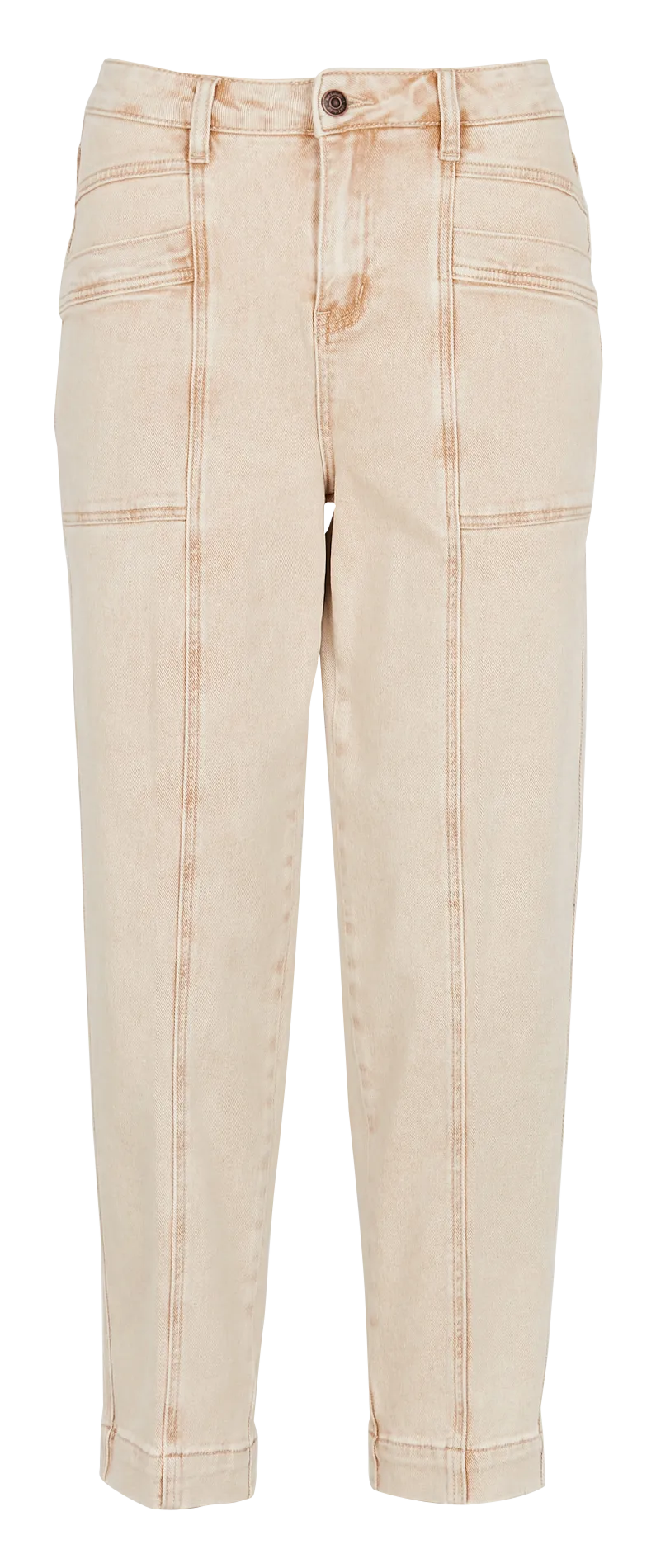 PRINCETON VINTAGE TWILL - Pantalón recto de mezcla de algodón en beige