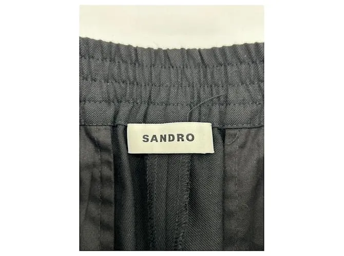 SANDRO Pantalón T.fr 36 poliéster Negro 