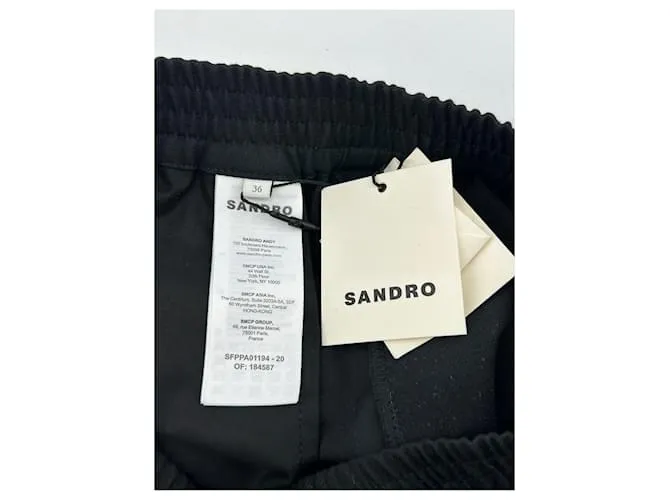 SANDRO Pantalón T.fr 36 poliéster Negro 