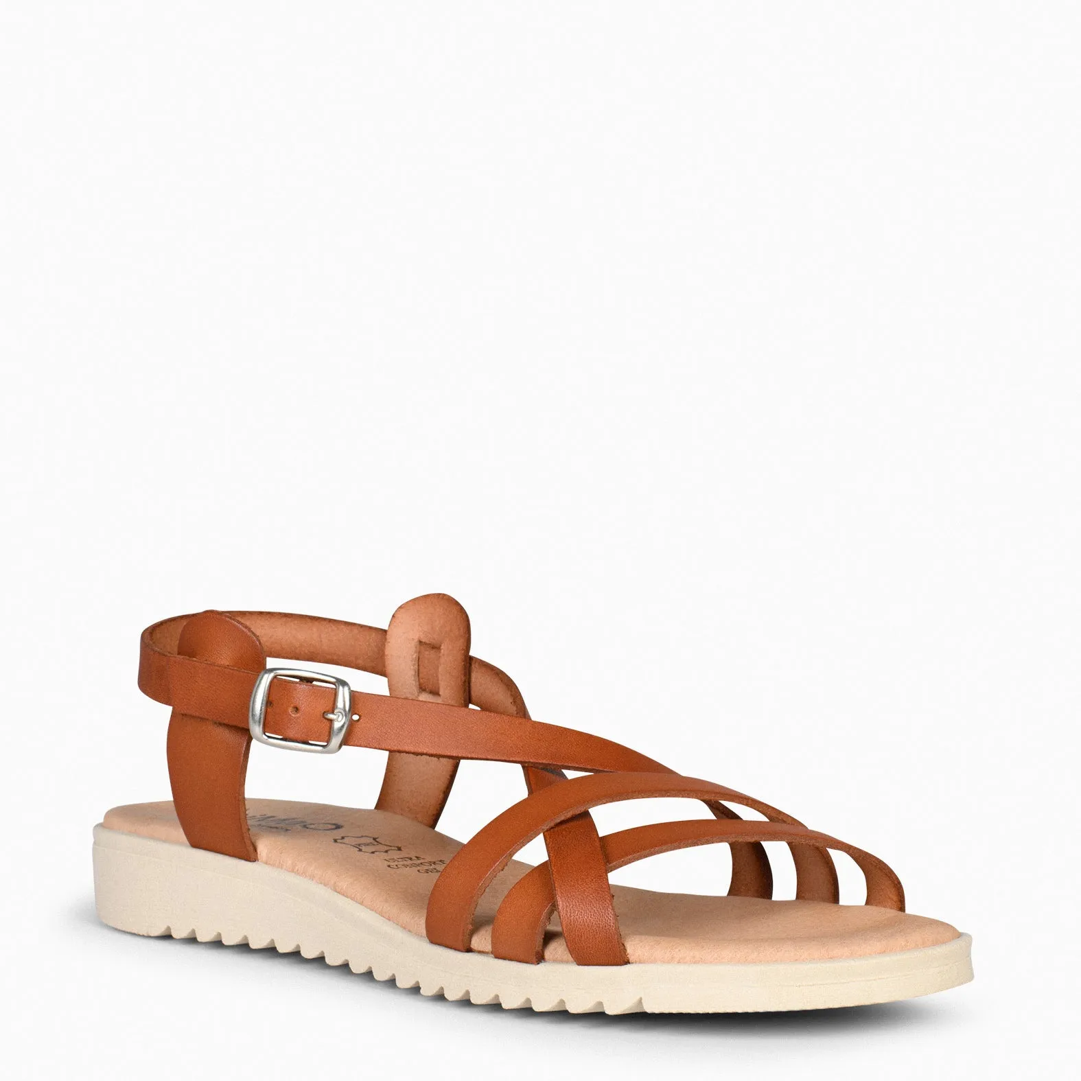 SPIRIT – Sandalias cruzadas con hebilla CAMEL