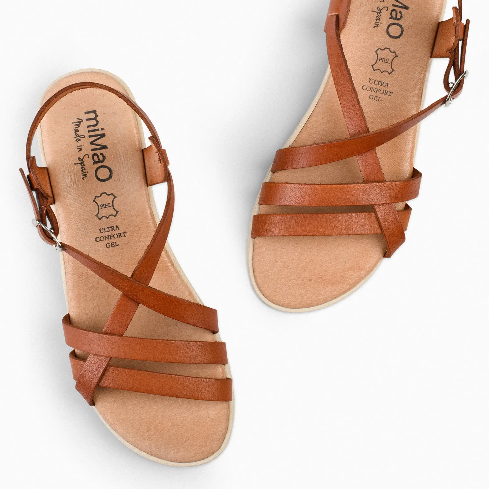 SPIRIT – Sandalias cruzadas con hebilla CAMEL