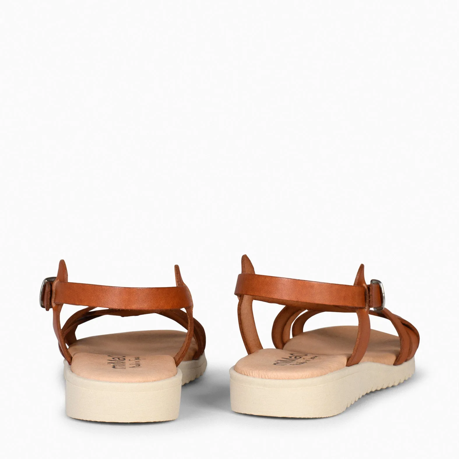 SPIRIT – Sandalias cruzadas con hebilla CAMEL