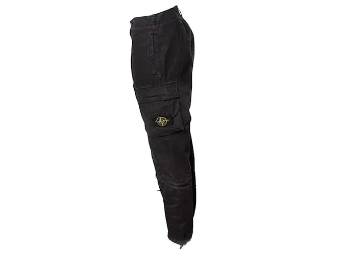 Stone Island ISLA DE LA PIEDRA, pantalón tipo RE T negro 