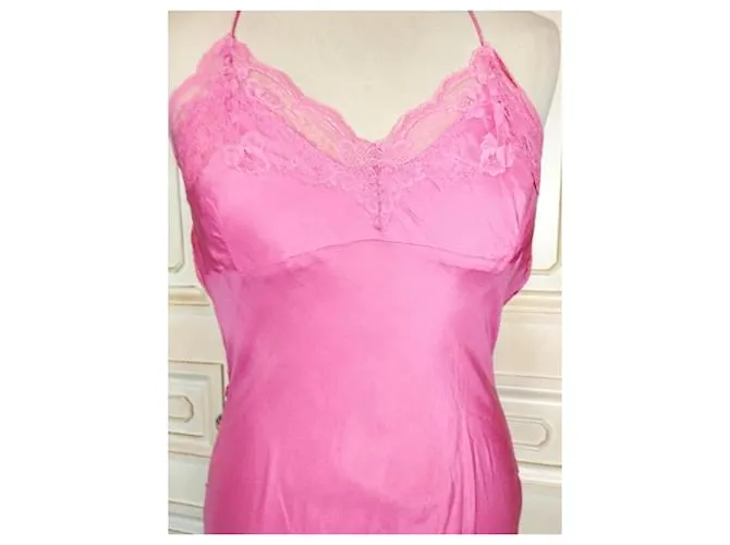 VESTIDO MANOUSH VESTIDO WILD SILK CHOU SPIRIT LENCERÍA T36/38 Rosa 