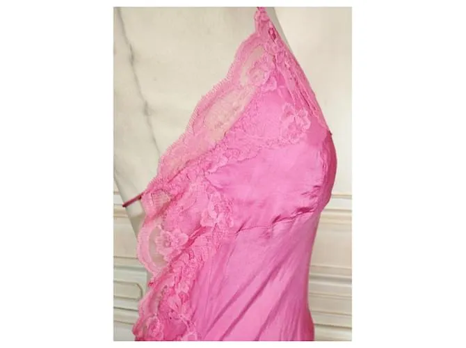 VESTIDO MANOUSH VESTIDO WILD SILK CHOU SPIRIT LENCERÍA T36/38 Rosa 