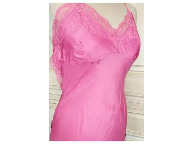 VESTIDO MANOUSH VESTIDO WILD SILK CHOU SPIRIT LENCERÍA T36/38 Rosa 