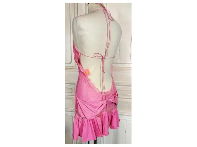 VESTIDO MANOUSH VESTIDO WILD SILK CHOU SPIRIT LENCERÍA T36/38 Rosa 