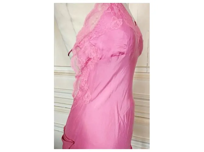 VESTIDO MANOUSH VESTIDO WILD SILK CHOU SPIRIT LENCERÍA T36/38 Rosa 