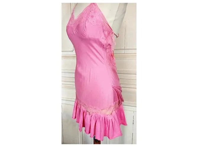 VESTIDO MANOUSH VESTIDO WILD SILK CHOU SPIRIT LENCERÍA T36/38 Rosa 