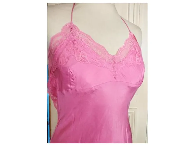 VESTIDO MANOUSH VESTIDO WILD SILK CHOU SPIRIT LENCERÍA T36/38 Rosa 