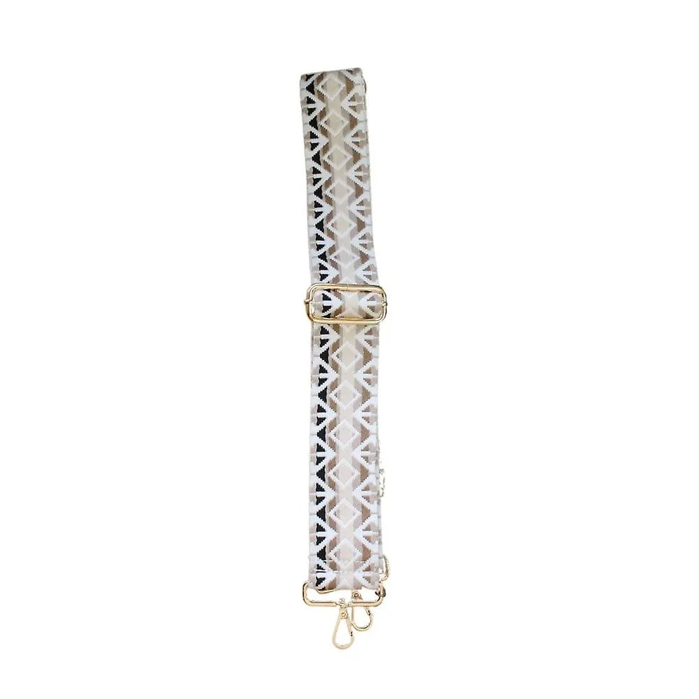 Women's David Jones S112D | White/Gravel/Black Pattern | Detachable/Adjustable Handbag Strap