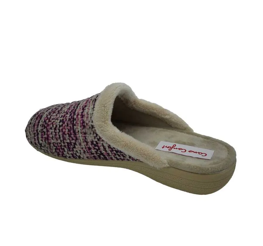 ZAPATILLA CANO CONFORT 38423 PANTUFLA MUY CÓMODA ESTILO ZUECO PANTUFLA DE CASA PARA MUJER ADELE LILA 27517