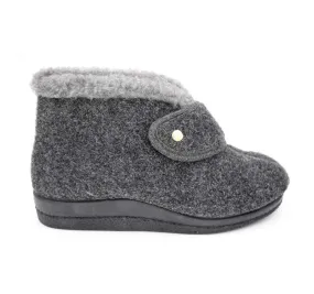 ZAPATILLA DE CASA PARA MUJER LA CADENA LUMEN EN BOTA VELCRO PICOS GRIS