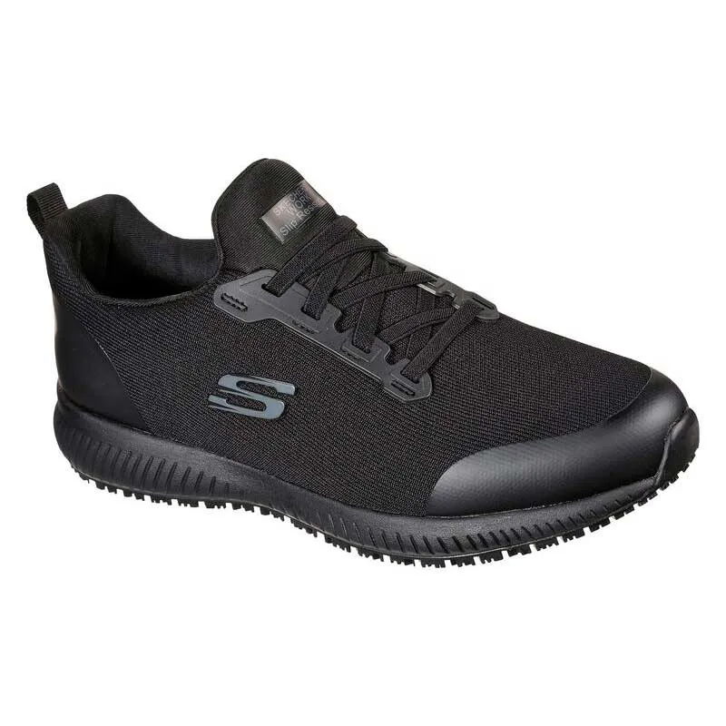 Zapatilla laboral cordones elásticos negra Squad Sr Myton - Skechers