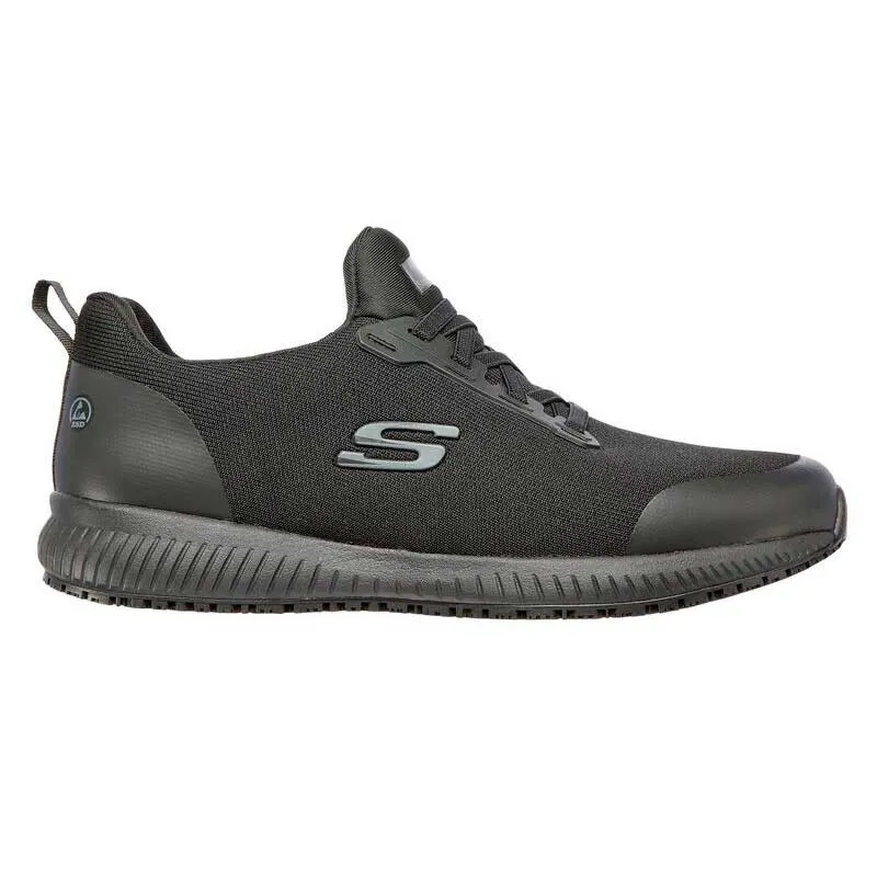 Zapatilla laboral cordones elásticos negra Squad Sr Myton - Skechers