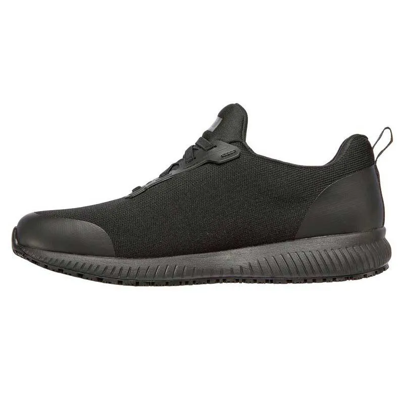 Zapatilla laboral cordones elásticos negra Squad Sr Myton - Skechers