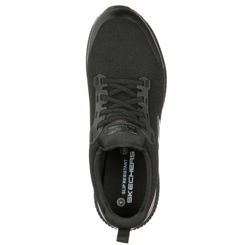 Zapatilla laboral cordones elásticos negra Squad Sr Myton - Skechers