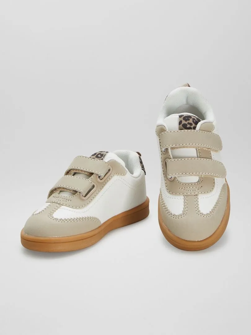 Zapatillas bajas con velcros - blanco