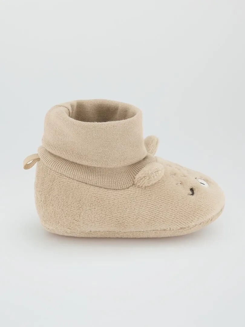 Zapatillas de casa 'oso' - BEIGE