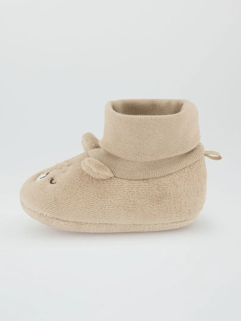 Zapatillas de casa 'oso' - BEIGE