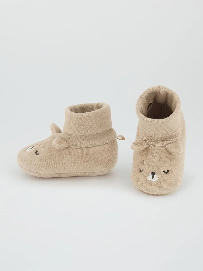 Zapatillas de casa 'oso' - BEIGE