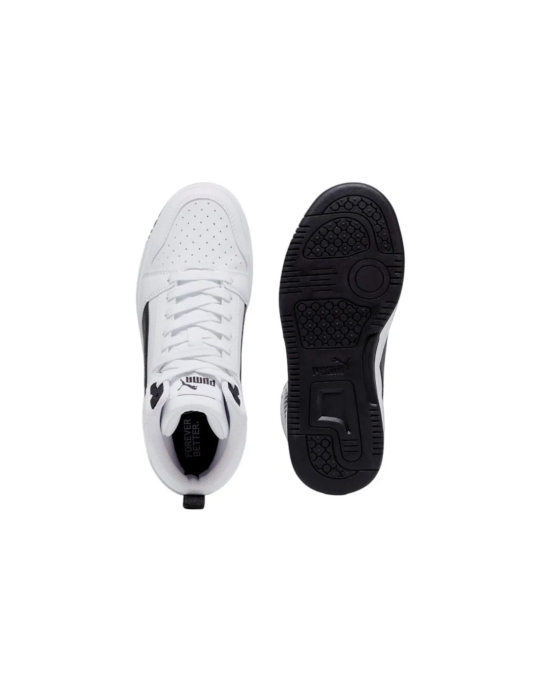 Zapatillas de Puma Rebound V6 Mid Infantil Blanco-Negro