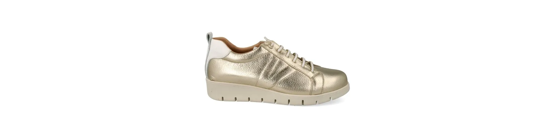 ZAPATILLAS de VESTIR MUJER PIEL MOD. YUKIRO DORADO