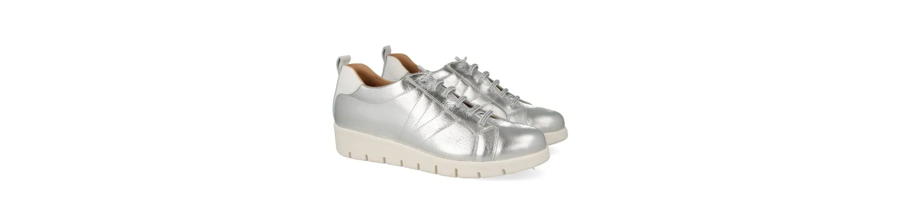 ZAPATILLAS de VESTIR MUJER PIEL MOD. YUKIRO PLATA