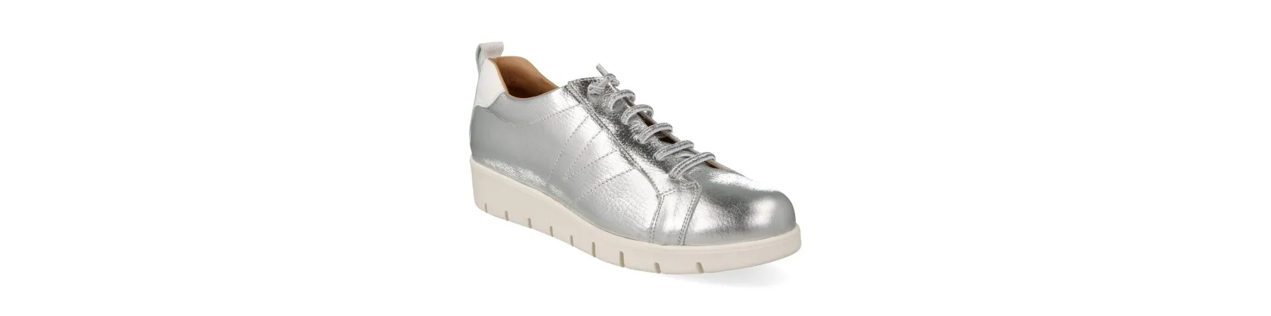 ZAPATILLAS de VESTIR MUJER PIEL MOD. YUKIRO PLATA