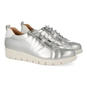 ZAPATILLAS de VESTIR MUJER PIEL MOD. YUKIRO PLATA