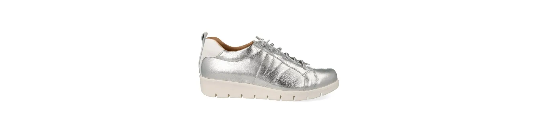 ZAPATILLAS de VESTIR MUJER PIEL MOD. YUKIRO PLATA