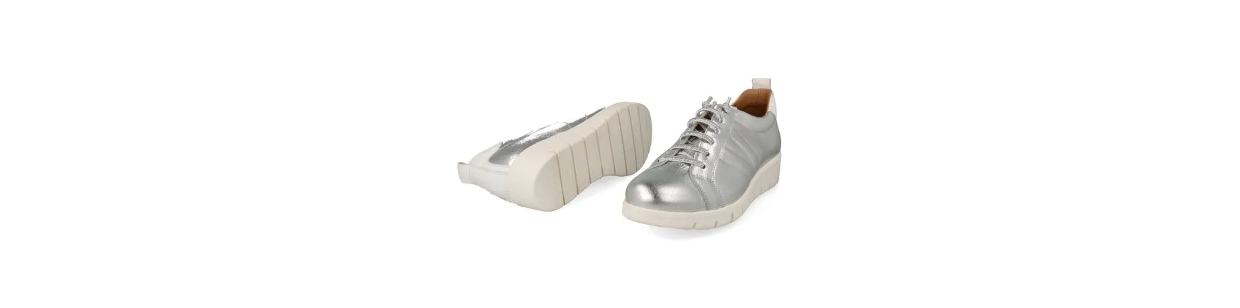 ZAPATILLAS de VESTIR MUJER PIEL MOD. YUKIRO PLATA