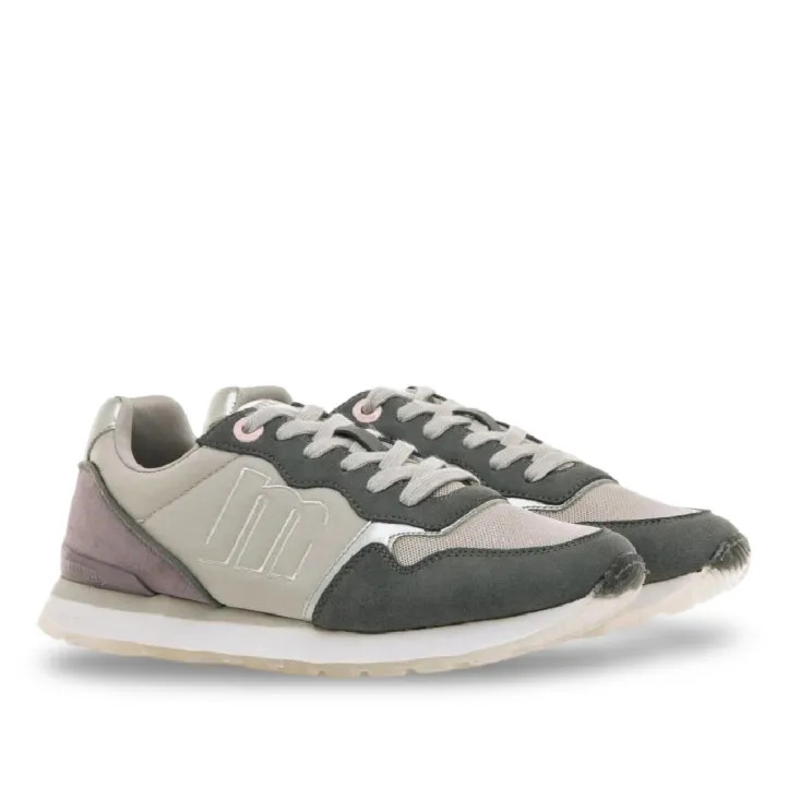 Zapatillas urban Mustang joggo classic grises con paneles grises y lilas